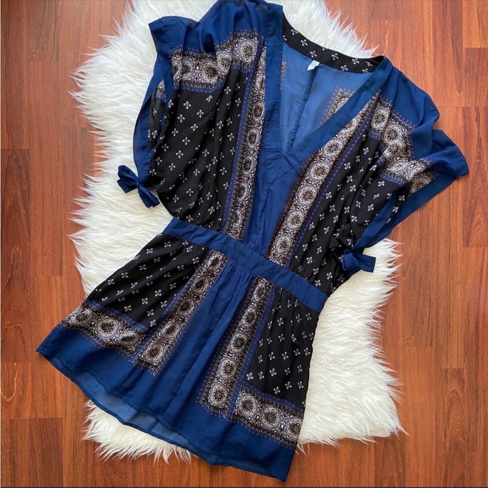 Free People Bandana Short-Sleeve Shirt / Mini Dress S